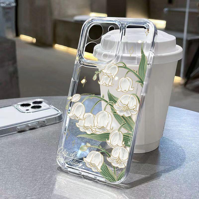 

White Tulips Flowers Transparent Silicone Phone Case For Xiaomi Redmi Note 14 13 12 Pro Plus 5G 12S 11S 11 10 14C 13C 12C Cover Redmi Note 12S