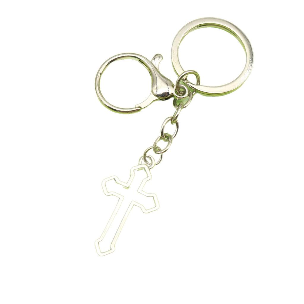 Hollow Cross Keychain: Creative Metal Pendant for Backpack