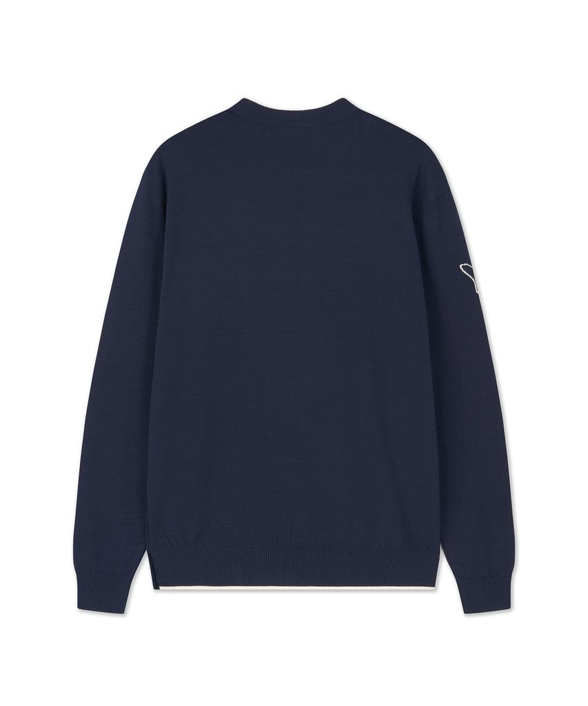 Antomas Spaceship Round Neck Knit Men'S - Navy