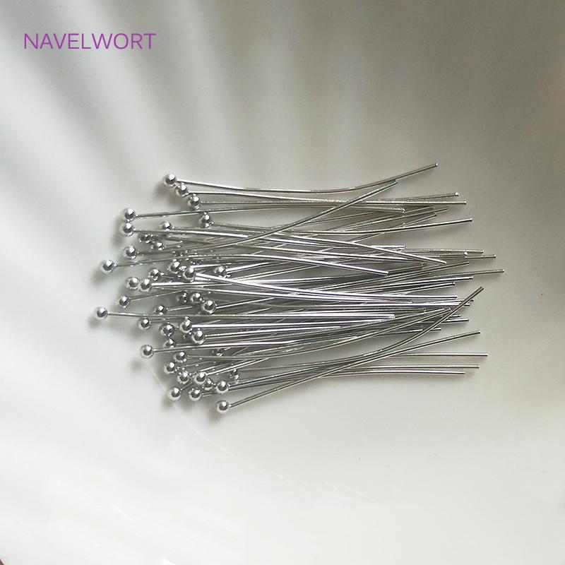 50pcs/bag 20-50mm Flat Head Pin/Ball Head Pin /Eye Pins 18K Gold Plated/Platinum Plated Pins For DIY Jewelry Making Supplies
