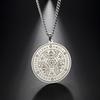 Dawapara Fortune Wheel AGLA INRI Stainless Steel Men Necklace Solomon Wealth Amulet Michael Uriel Raphael Gabriel Archangel Seal
