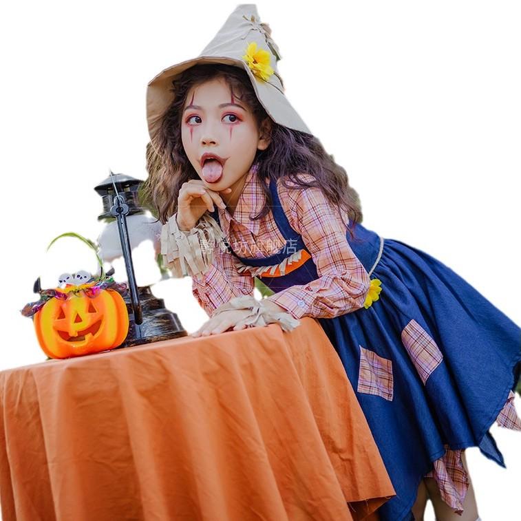 Halloween Kinder Clown Kostüm Mädchen Zirkus Bühnenkostüm Kindergarten Baby Vogelscheuchen Anzug