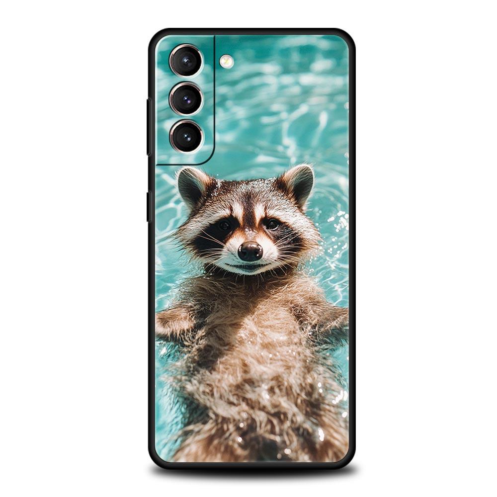 

Phone Case For Samsung Galaxy S25 Edge S24 S23 S22 S21 Ultra S20 FE 5G S10 S10E S9 Plus Soft TPU Cover Raccoon Galaxy S10e