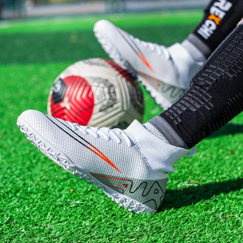 New student adult non-slip and breathable wear-resistant high-top football shoes professional game training light and breathable comfortable stickers