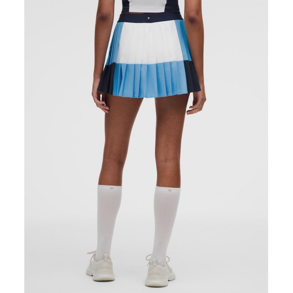 Lullulemon Coat Champ Pleated High-Rise Tennis Skirt Wht Oave Clbl