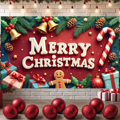 Holiday Celebration Background Red Background Christmas Party Display Xmas Festive Display Pine Cones Holiday Backdrop For Home