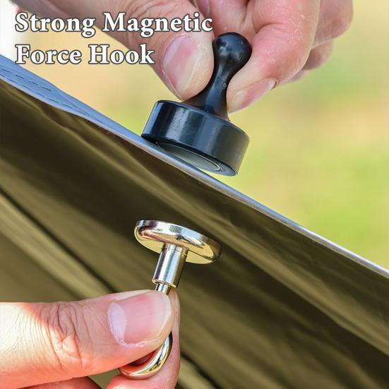 Magnetischer Campinghaken, strapazierfähig, aus rostfreiem Stahl, abnehmbare Outdoor-Zeltüberdachung, Campingausrüstung, Laterne, leichte Metall-Aufhängerschnalle