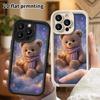 Phone case: 2D flat, suitable for iPhone 18 17 16 15 14 13 Pro protective case, cloud bear, perfect Christmas and Halloween holiday gift