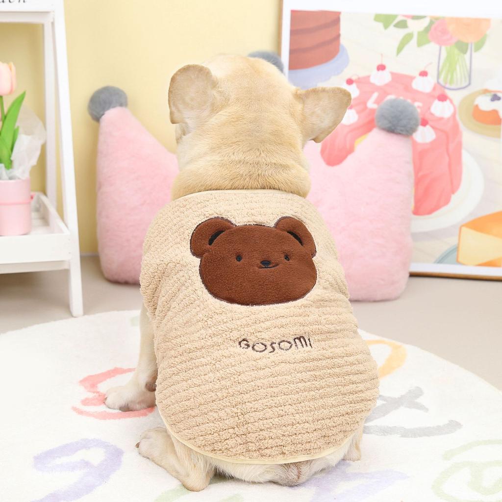 French bulldog clothes, autumn and winter plus velvet, medium-sized dogs, corgis, fat dogs, pet supplies, bull bear velvet vests