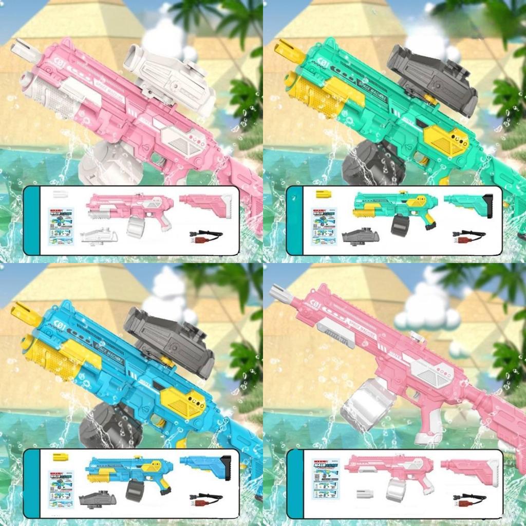 Large Capacity M416 Space Electric Water Gun With Self-absorbing Feature In Sky Blue