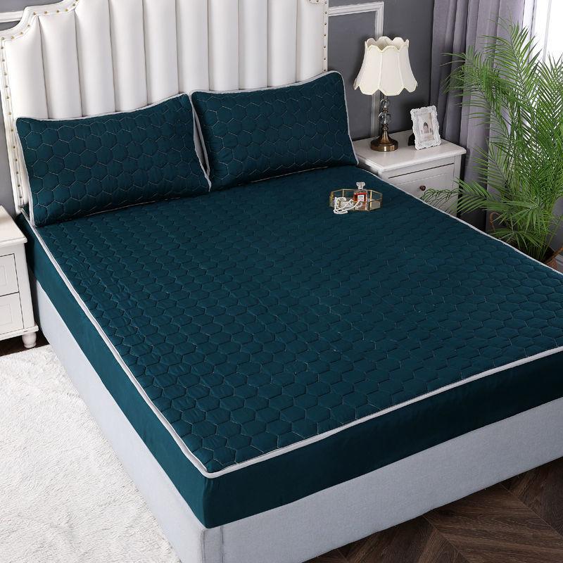 

Bedroom Thick Fitted Sheets Non-slip Mattress Protector Four Corners Dust-proof Household Simple Bed Sheet for King Queen Size UK Super King(275x300cm)