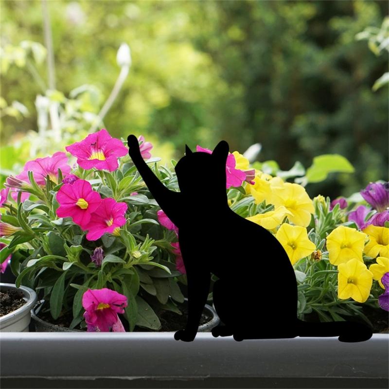 Metall Garten Dekorationen Metall Hof Tiere Gartenstecker Katze Hof Dekorationen Outdoor Gartenstecker für Blumenbeete Rasen