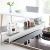 Spice Rack Over the Stove Expandable 17"-30" Length Iron Stove Top Shelf for Kitchen Storage Organization with Zero Installation