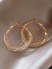 Gorgeous Intertwined Gold Color Hoop Earrings With Intricate Mesh Stylish Style Earrings For Women Party Gift Zircon