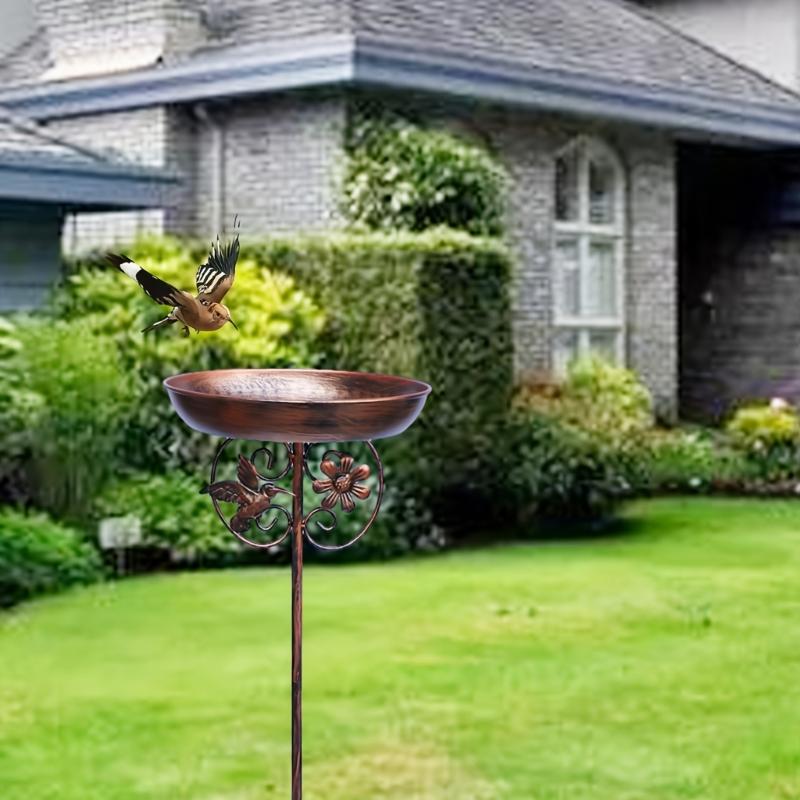 Rust Resistant Outdoor Bird Bath Feeder With Easy No Tool Installation Design Suitable for Backyard Wildlife Enthusiasts