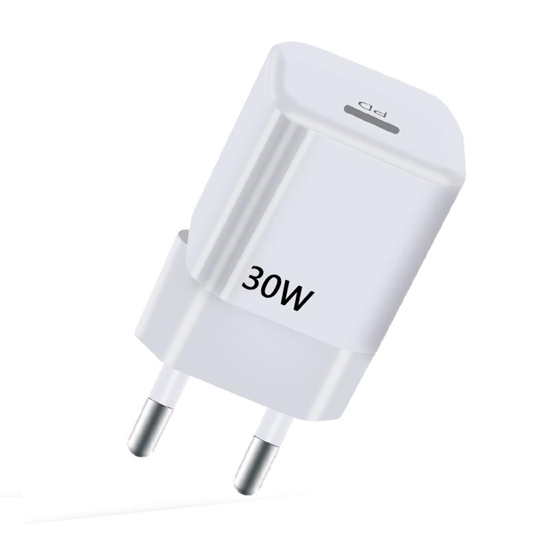 Szybka ładowarka PD 30W do pudełka ładującego Kostka PD 30W USB C Szybka ładowarka Zasilacz Kostka dla iPhone Samsung Xiaomi