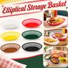 Plastic Oval Storage Basket Set of 10 Durable Lightweight Desktop Organizer for Fruits Vegetables and Small Items Kitchen and Home Use