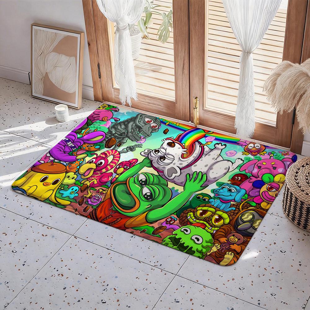P Pepe The Frog Floor Mat Eco Flannel Doormat Non Slip Odorless Indoor Floor Rug Soft Short Plush Home Mat
