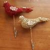 Foam Christmas Glitter Bird Clip with Sequins and Pearl Hollow Christmas Tree Hanging Bird Lightweight Clamp Fixed