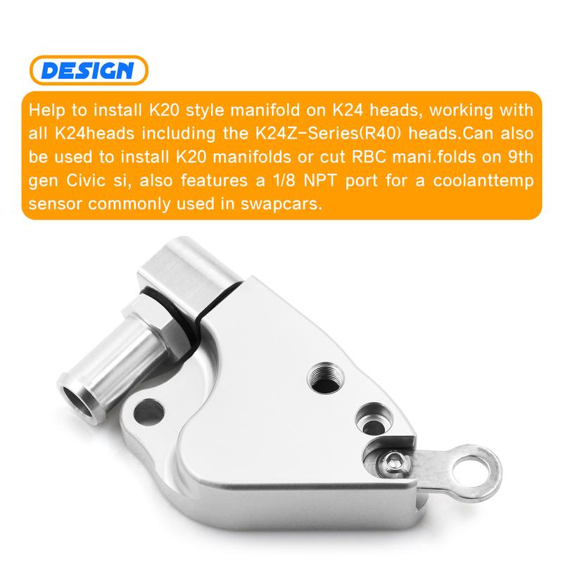 New High Quality INTAKE MANIFOLD ADAPTER for Civic K20 MANIFOLDS ON K24 COOLANT ADAPTER
