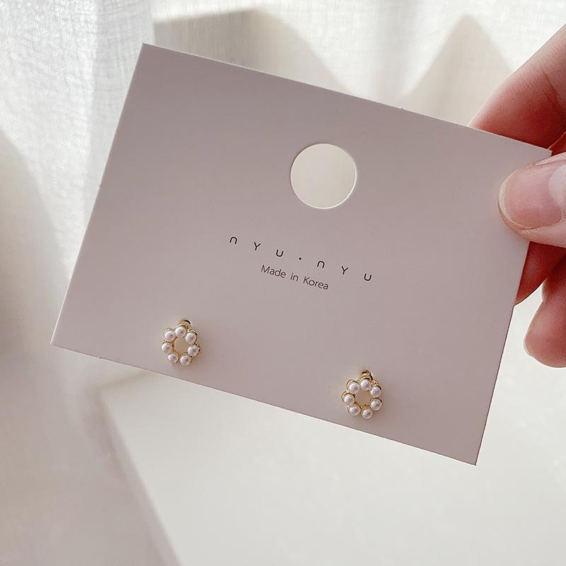 Silver Needle Zircon Star Flower Tassel Stud Earrings - Elegant and Fashionable Women's Accessory