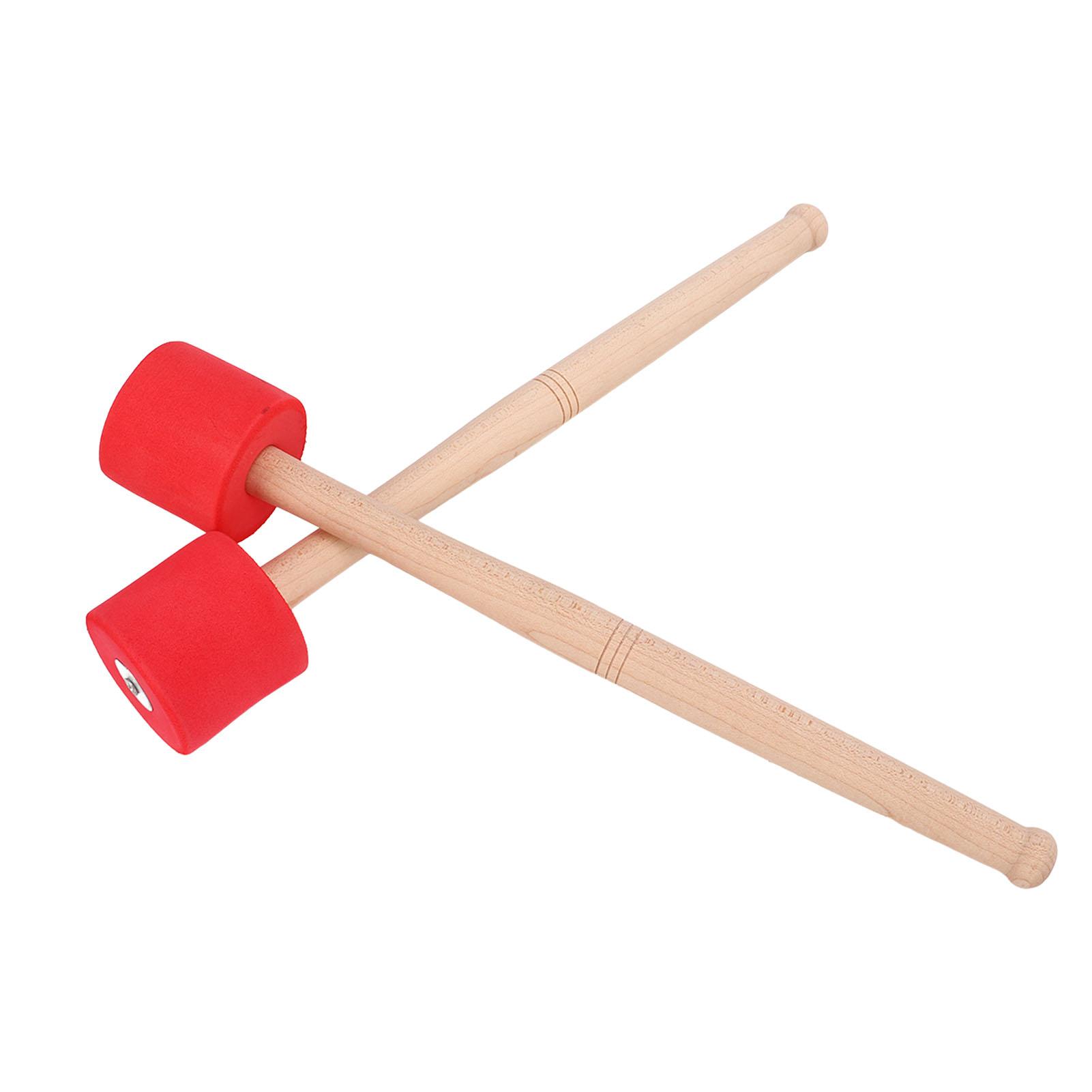 2 шт. Басовые барабанные палочки из пены, ручка из дуба, головка из пены ЭВА, противоскользящие, аксессуары для ударных инструментов, красные