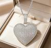 Personalized Heart Full Zircon Pendant Necklace Women Gold Plated Fashion Jewelry Chain Heart Full Zircon Pendant Necklaces
