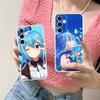 Konosuba Aqua Mobile Phone Case for Samsung Galaxy S25 S24 S23 S22 S21Plus FE Ultra Clear Colour Protective Smartphone Pretty
