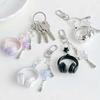 Kreative Schwarze Flügel Kreuz Anhänger Mini Headset Perlen Handy Kette Geschenk Für Mädchen