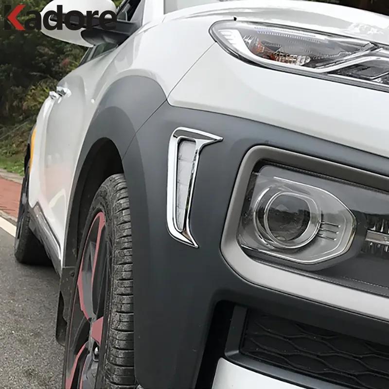 Side Turn Signal Light Lamp Cover Trim For Hyundai Kona Encino Kauai 2017 2018   Chrome Car Exterior Accessories
