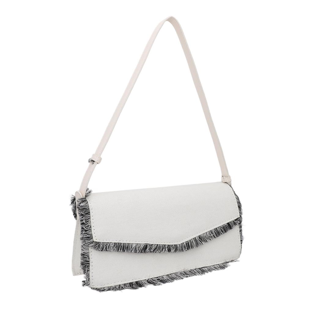 Underarm Bag Simple Stylish Shoulder Bag Ample Storage Space Fringe Handbag for Daily Outings
