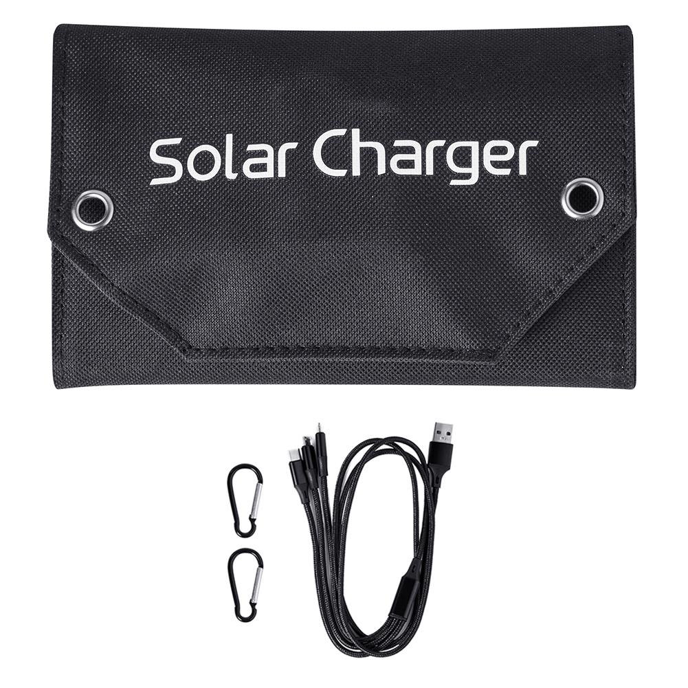 

USB Portable Solar Charger IP67 Waterproof 10W 5V Foldable Solar Panel High Conversion Efficiency for Outdoor Camping RV Trip чёрный