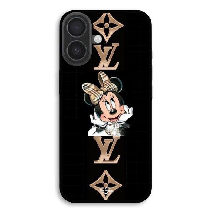 Kryt na telefon - MANIACASE - iPhone 17 - Silikon TPU - Měkký - Minnie LV černý