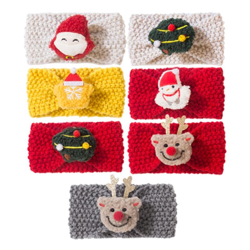 Christmas Children's Headband New Knitted Baby Wool Headband Cute Solid Color Baby Headgear Autumn and Winter