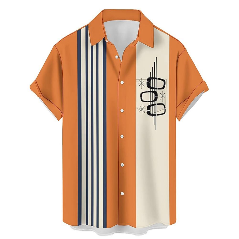 Men 3D Print Hawaiian Shirt Summer Casual Short Sleeve Top S