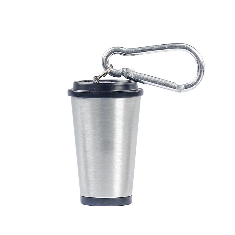 Stylish Metal Portable Ashtray & Cigarette Case with Pop-Top and Carabiner