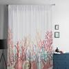 Summer Ocean Coral Seagrass Tulle Window Curtains for Bedroom Luxury Home Decor Drapes In Living Room Chiffon Panels