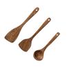 Unpainted Wenge Wood Long-Handled Spatula for Non-Stick Pans - Solid Wood Cooking Utensil, Ladle & Tableware