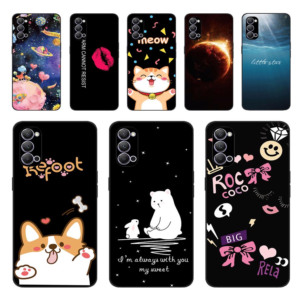 Für Oppo Reno4 Pro Fall Reno 4 Weiche Silikon Nette Gemalt Abdeckung Für Oppo Reno4 5G Reno 4 Pro 5G CPH2089 Telefon Cases Fundas Coque