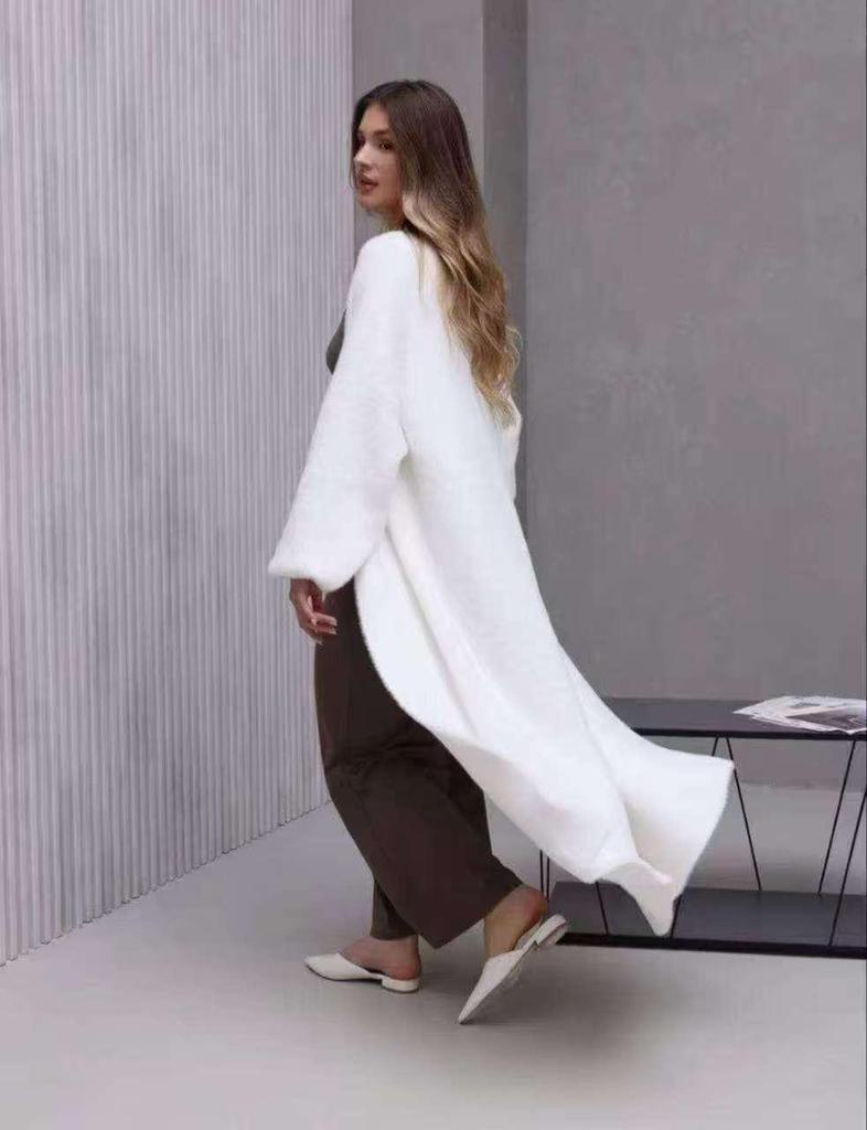 Women's Soft Imitation Mink Velvet Cardigan - Autumn/Winter Fluffy Knit Sweater Coat