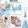 Piping Bags Cake Decorating Tools Reusable Silicone Pastry Bag Stainless Steel Nozzle Piping Nozzles Pastry Set Baking Tools