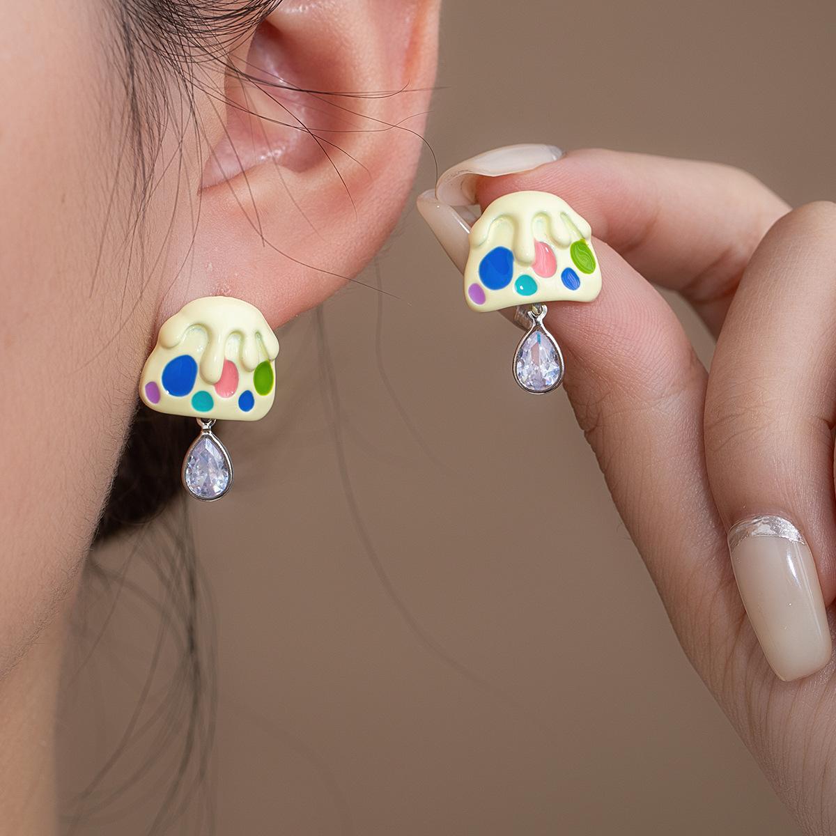 

Fun And Colorful Palette Stud Earrings Women S Niche Personality Design Earrings Fashion Casual Commuter Earrings