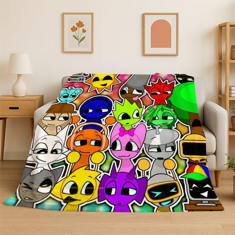 Music Sprunki Incredibox Game Soft Flannel Throw Blanket,Cozy Blanket for Bed,Couch,Sofa,Bedroom,Living Room,Travel,Picnic kids