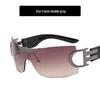 Large Frameless Y2K Sunglasses 2022 - Futuristic Sporty Design