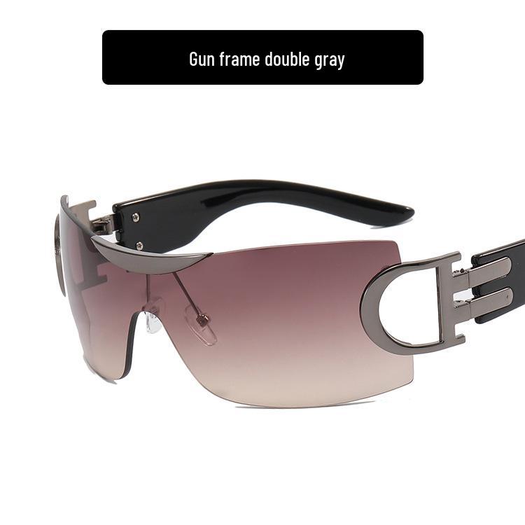 Large Frameless Y2K Sunglasses 2022 - Futuristic Sporty Design