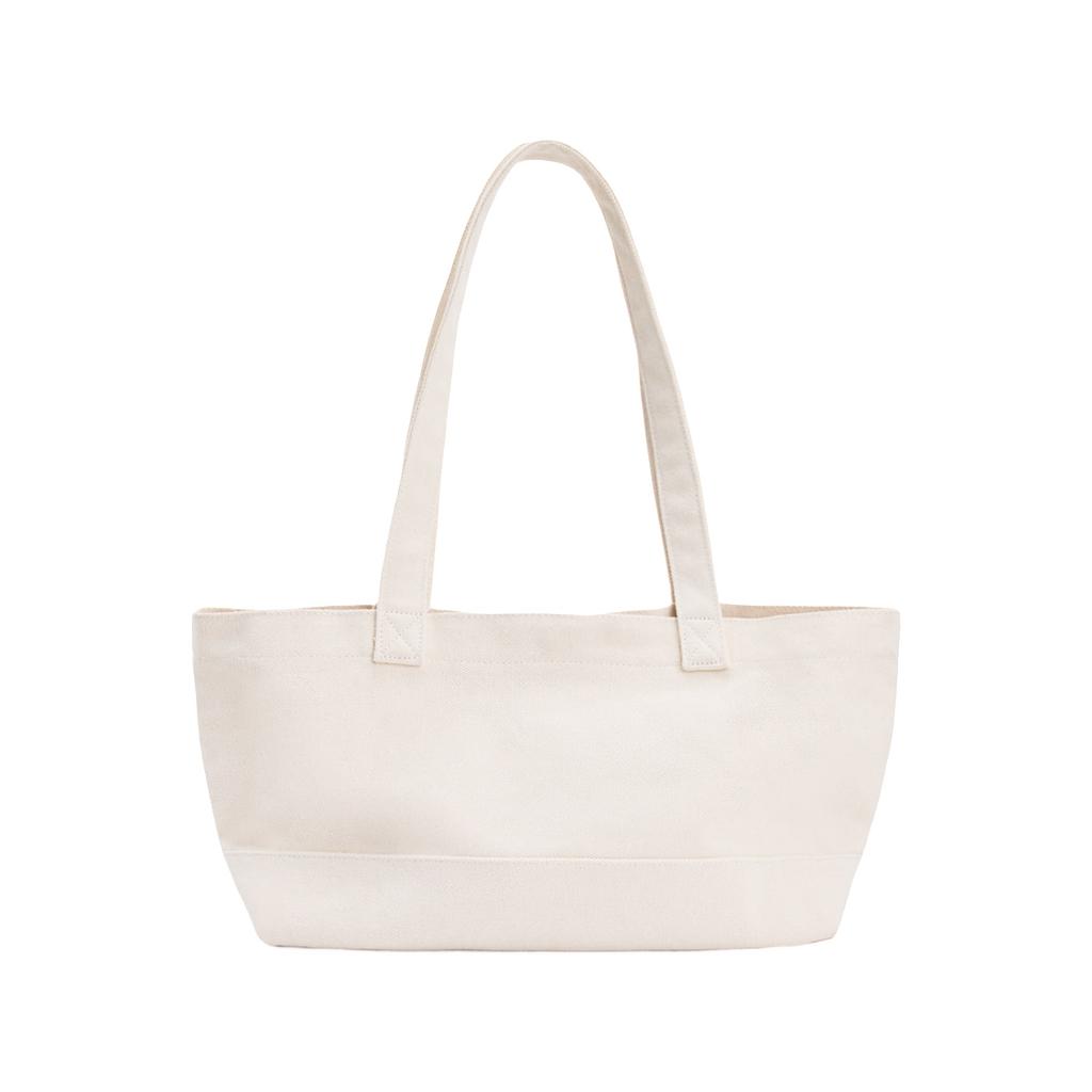 Matin Kim Matin Logo Canvas Wide Shoulder Bag Ivory