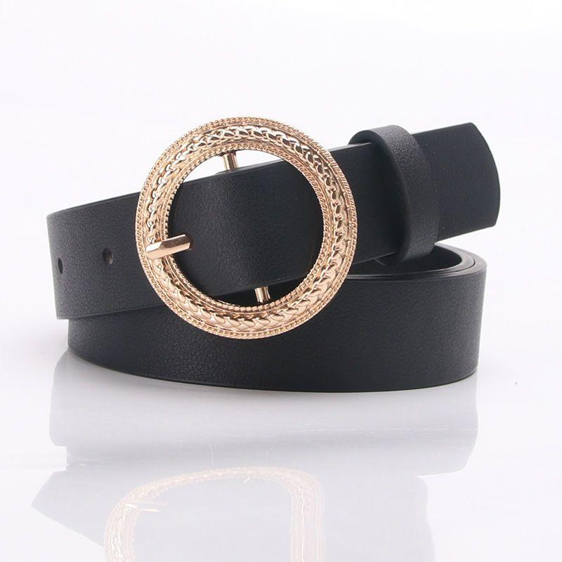 

Casual Womens Chic Denim Pants Belt Trendy Korean Style Pu Waist Belt For Occasion Every чорний