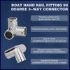 Marine 316 Stainless Steel Rail Fittings 90° 3 Way Corner Elbow Tubing Boat Handrail Fitting 22/25/30/32mm Marine Hardware