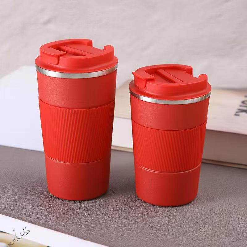 Large Capacity 304 Stainless Steel Coffee Cup with Silicone Sleeve - Double-Wall Vacuum Insulated Travel Mug