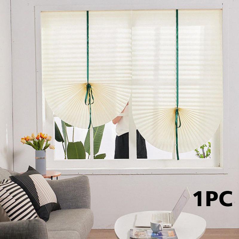 

1 шт. Регулируемая плиссированная штора, съемная, светофильтрующая, для защиты приватности дома, нетканая, для спальни, разные размеры 90x180cm бежевый